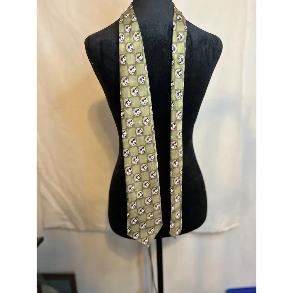 Disney Mickey Mouse Mickey And Co Tie All Over Mickey‎ Green Checked